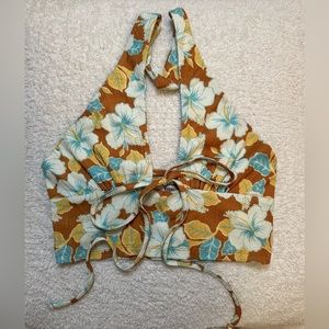 Urban Out Fitters Tropical Halter Crop Top